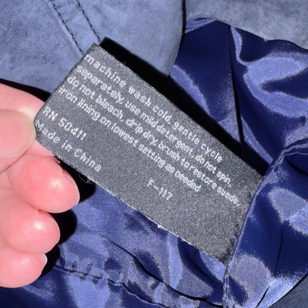 Fleet Street Suede Jacket Mens Size S Navy Blue - Picture 11 of 11